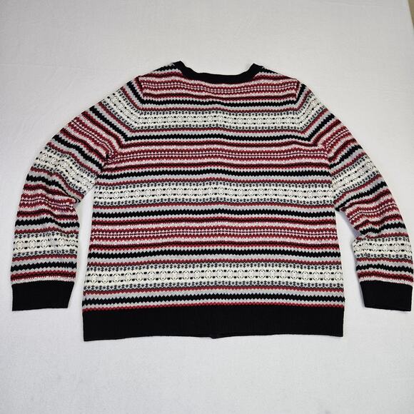 Talbots Womens Plus Size 1X Cardigan Sweater Fair Isle Lambswool Holiday Nordic - Picture 7 of 13